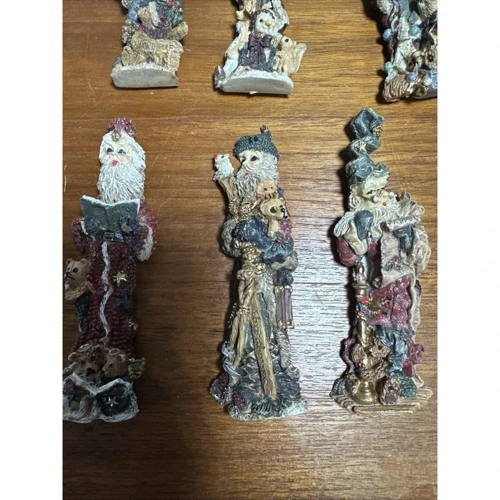 Set Of 6 Boyds Bears & Friends Vintage Refrigerator Magnet Resin Christmas Theme